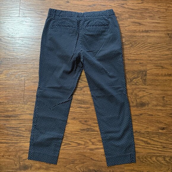 Gap Slim Cropped Stretch Navy and White Polka Dot Pants Size 6 - Picture 5 of 8